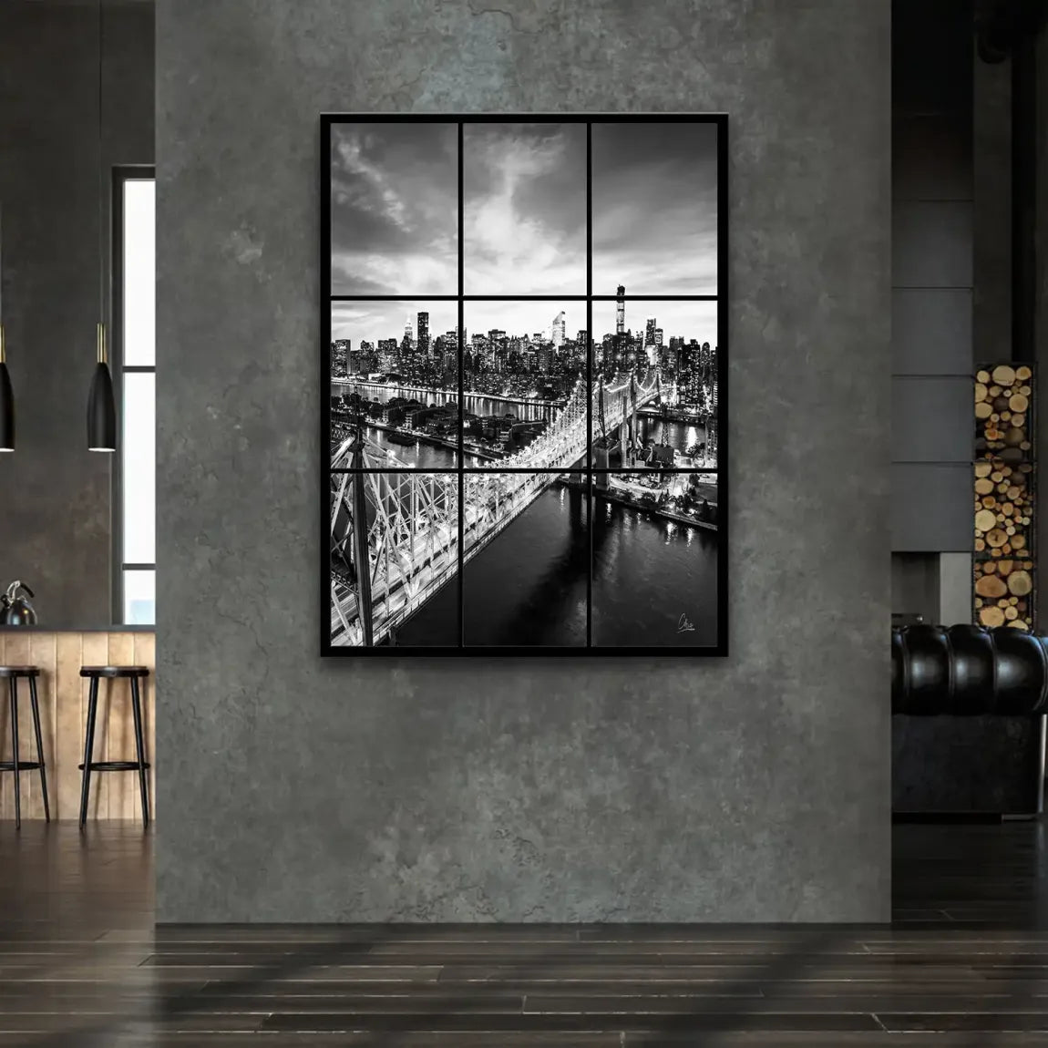 Bridge Lights New York Leinwand Bild