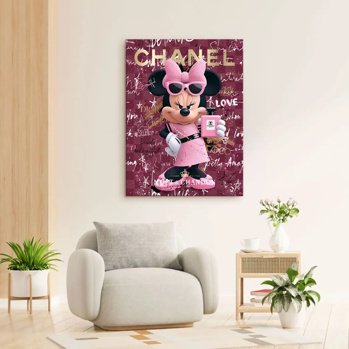 Minnie Maus Glam Chanel Leinwand Bild