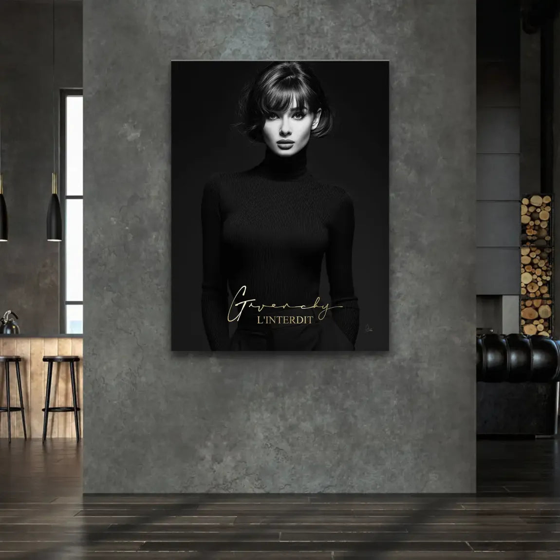 Audrey Givenchy Noir Leinwand Bild