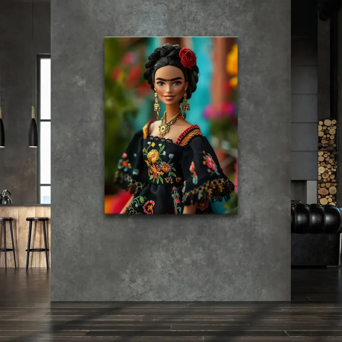 Frida Barbie Smile Leinwand Bild