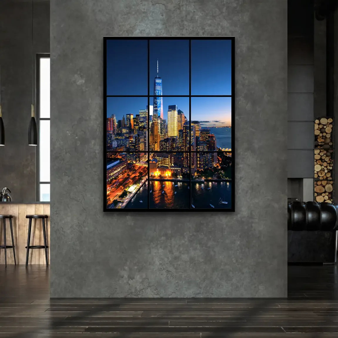Skyline Lights New York Leinwand Bild