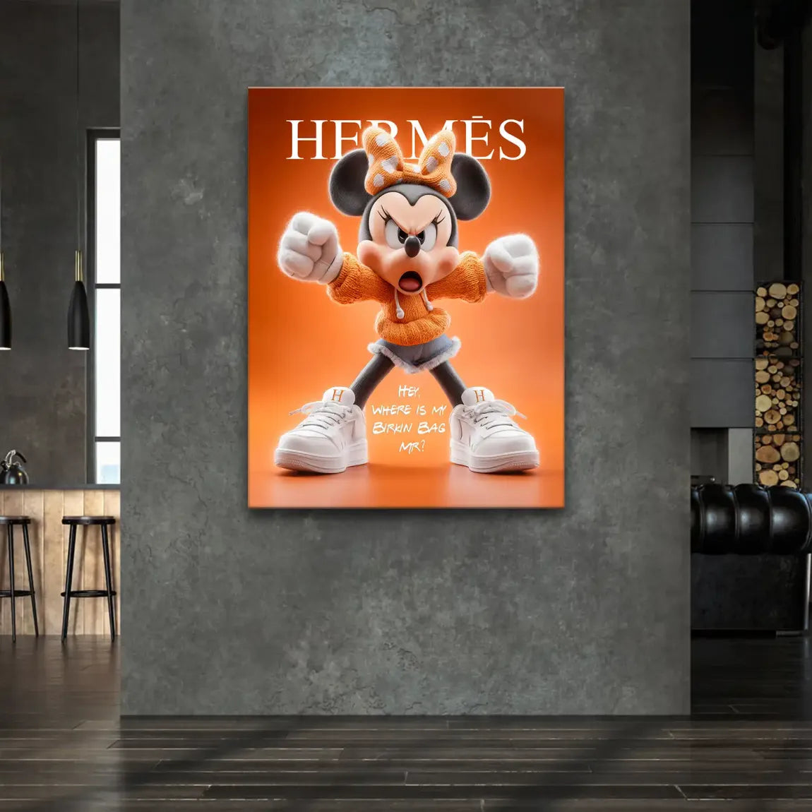 Orange Charm Minnie Maus Leinwand Bild