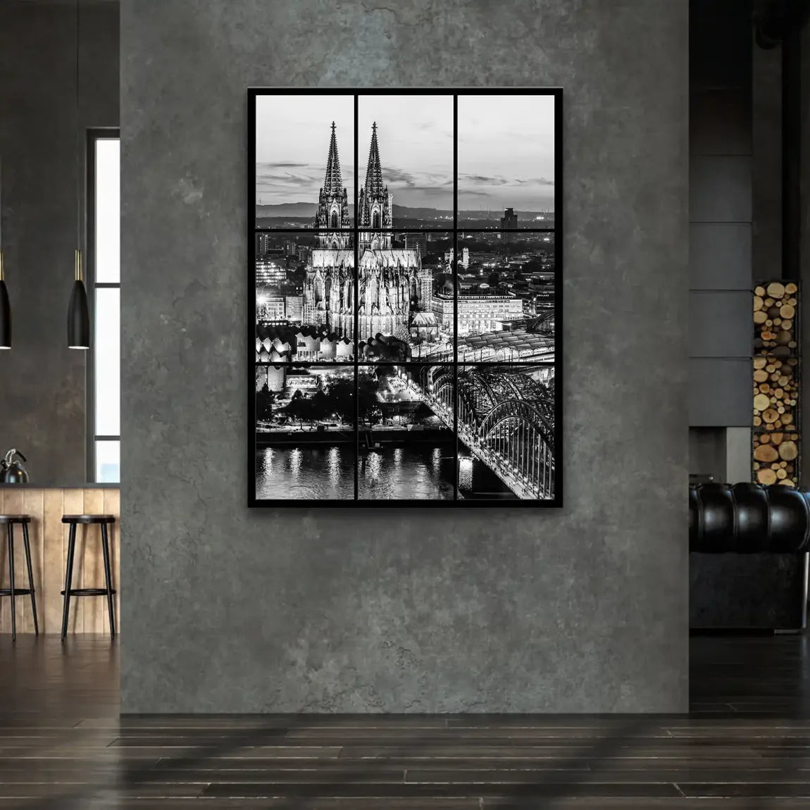 Köln Night Vision Leinwand Bild