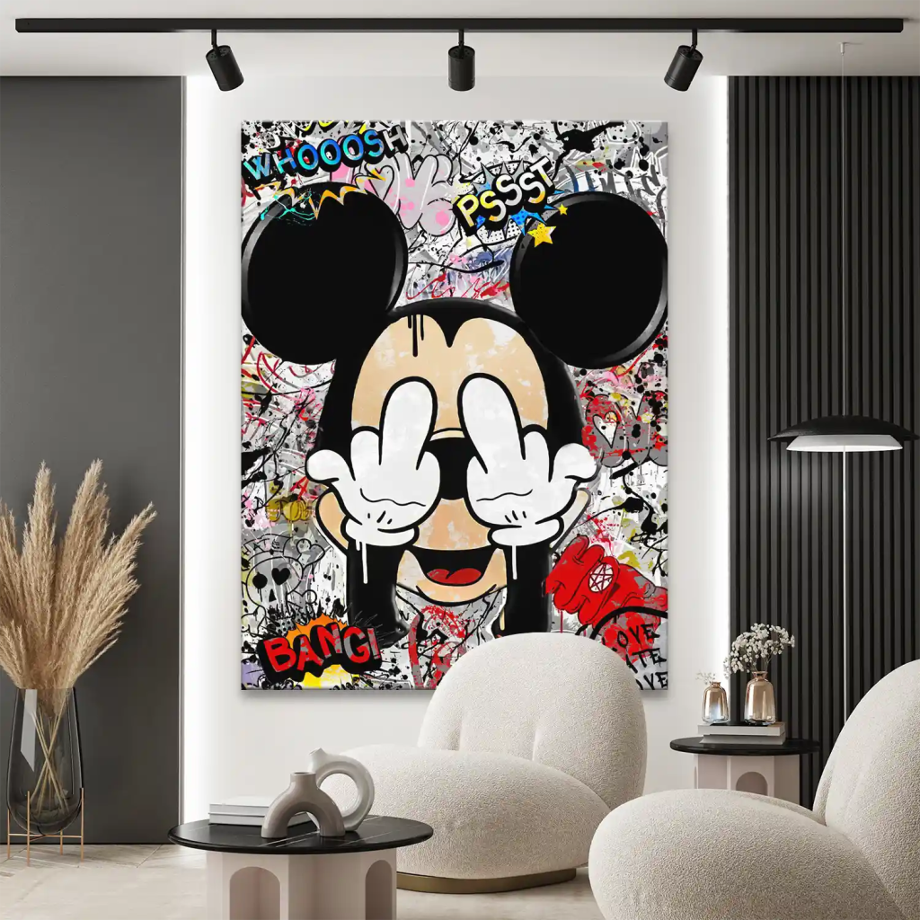 Micky Graffiti Street Art Leinwand Bild INGALERIE