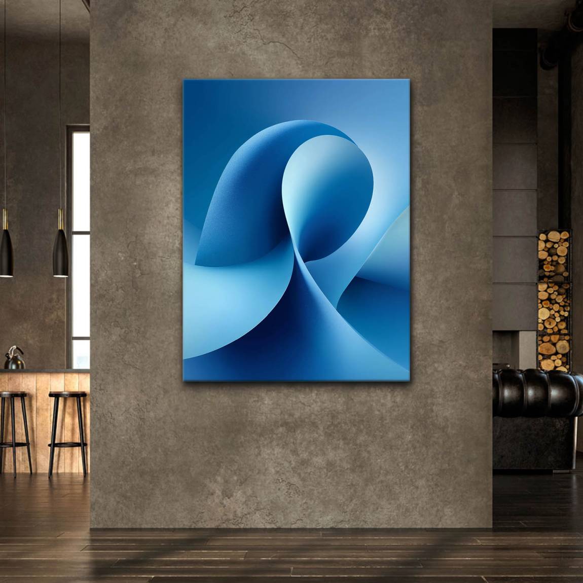 Blaue Welle Leinwand Bild