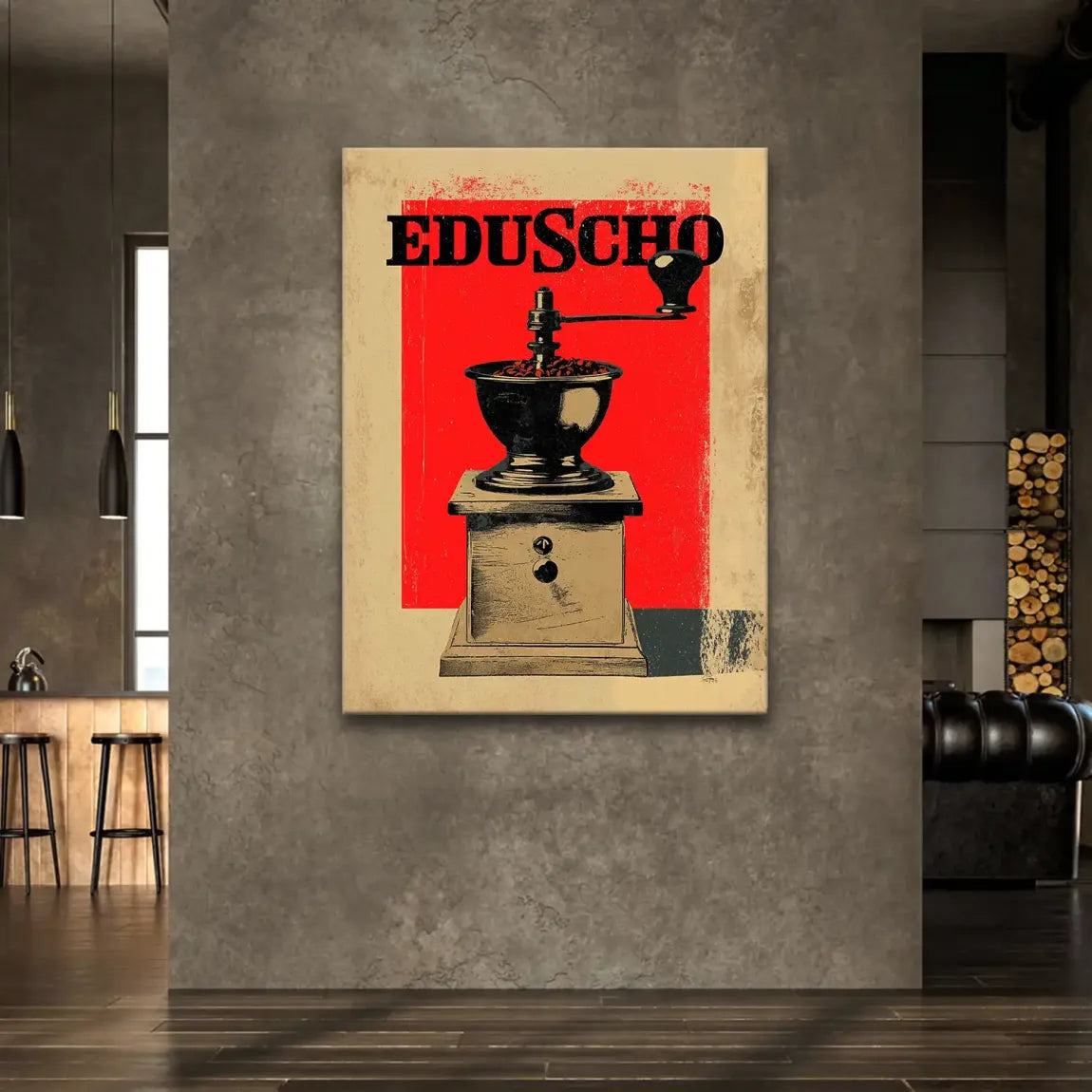 Eduscho Kaffeemühle Leinwand Bild