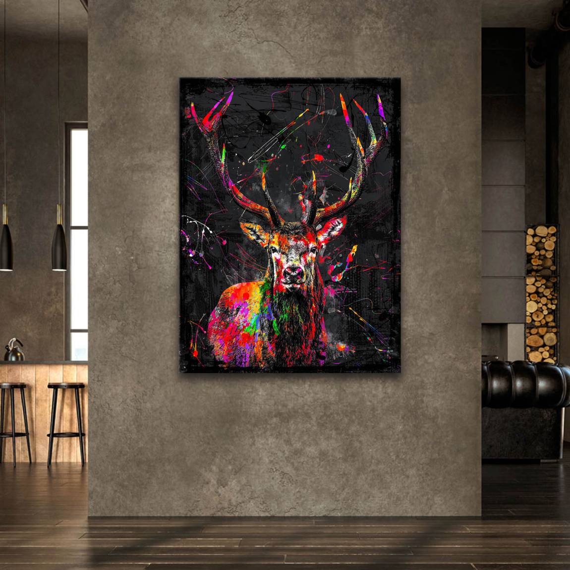 Hirsch Pop Style Leinwand Bild