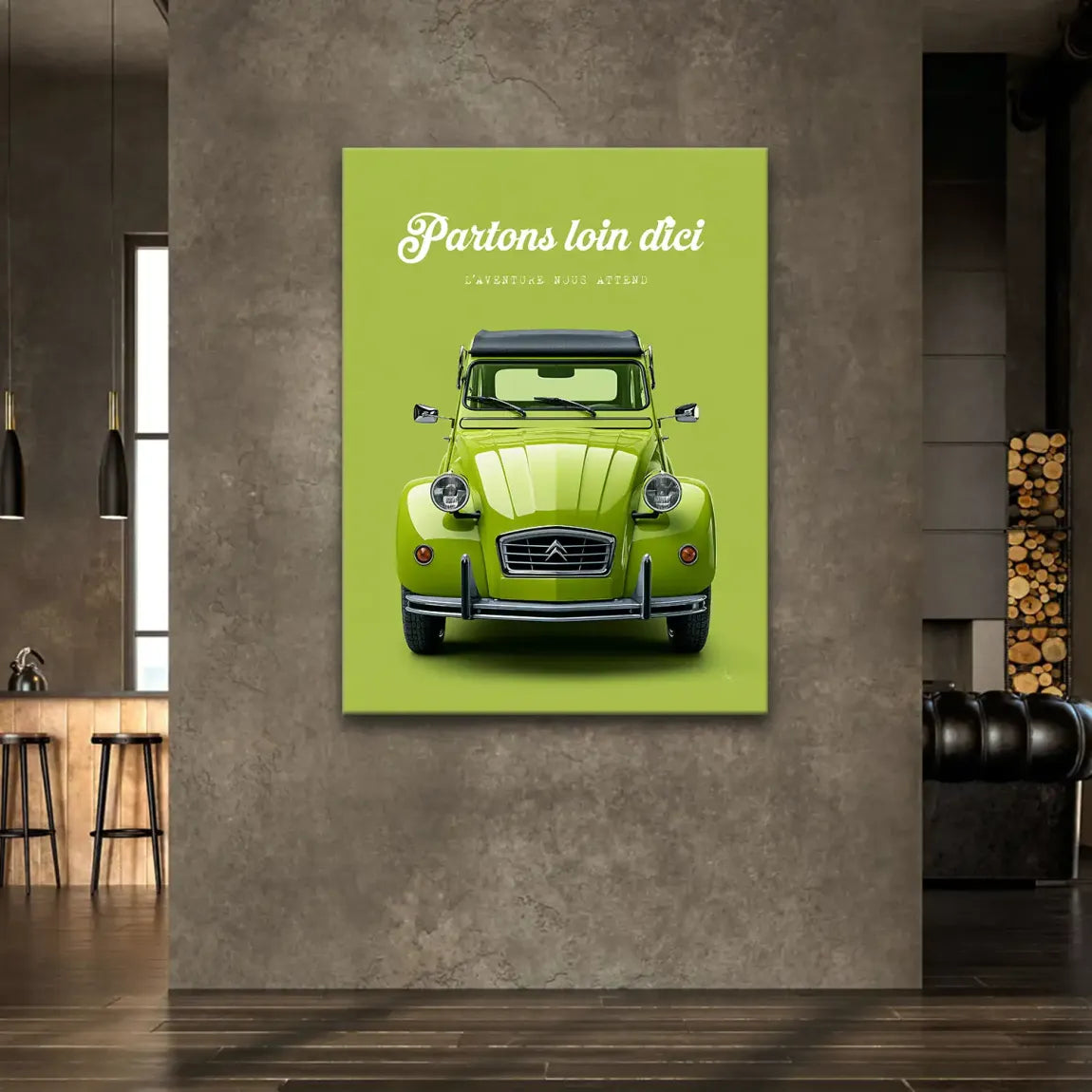 Green Citroen 2CV Leinwand Bild