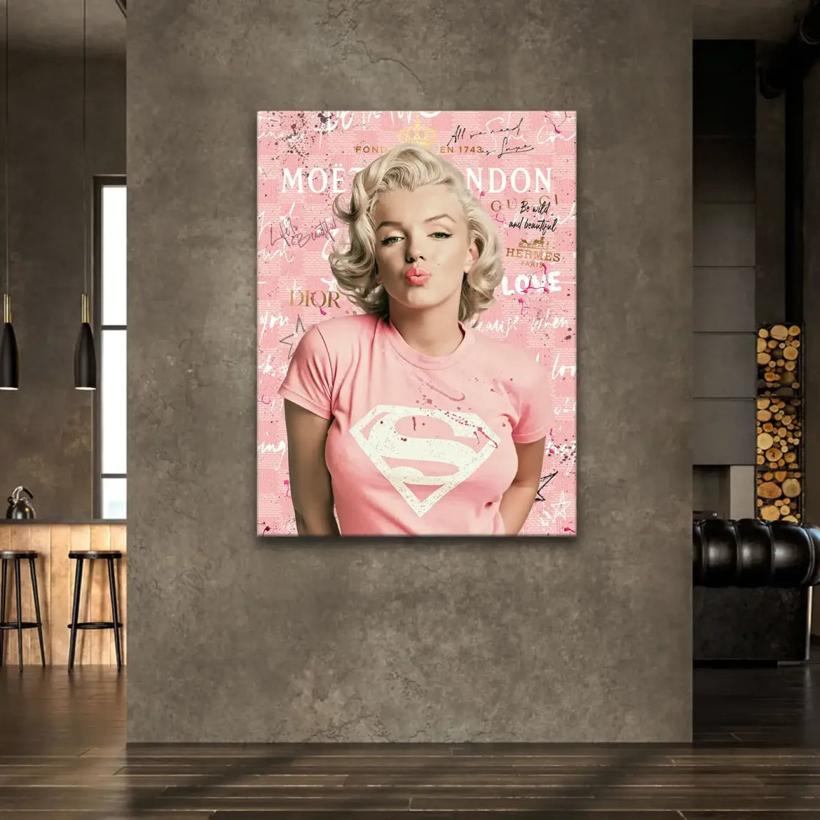 Marilyn Monroe Superman Leinwand Bild