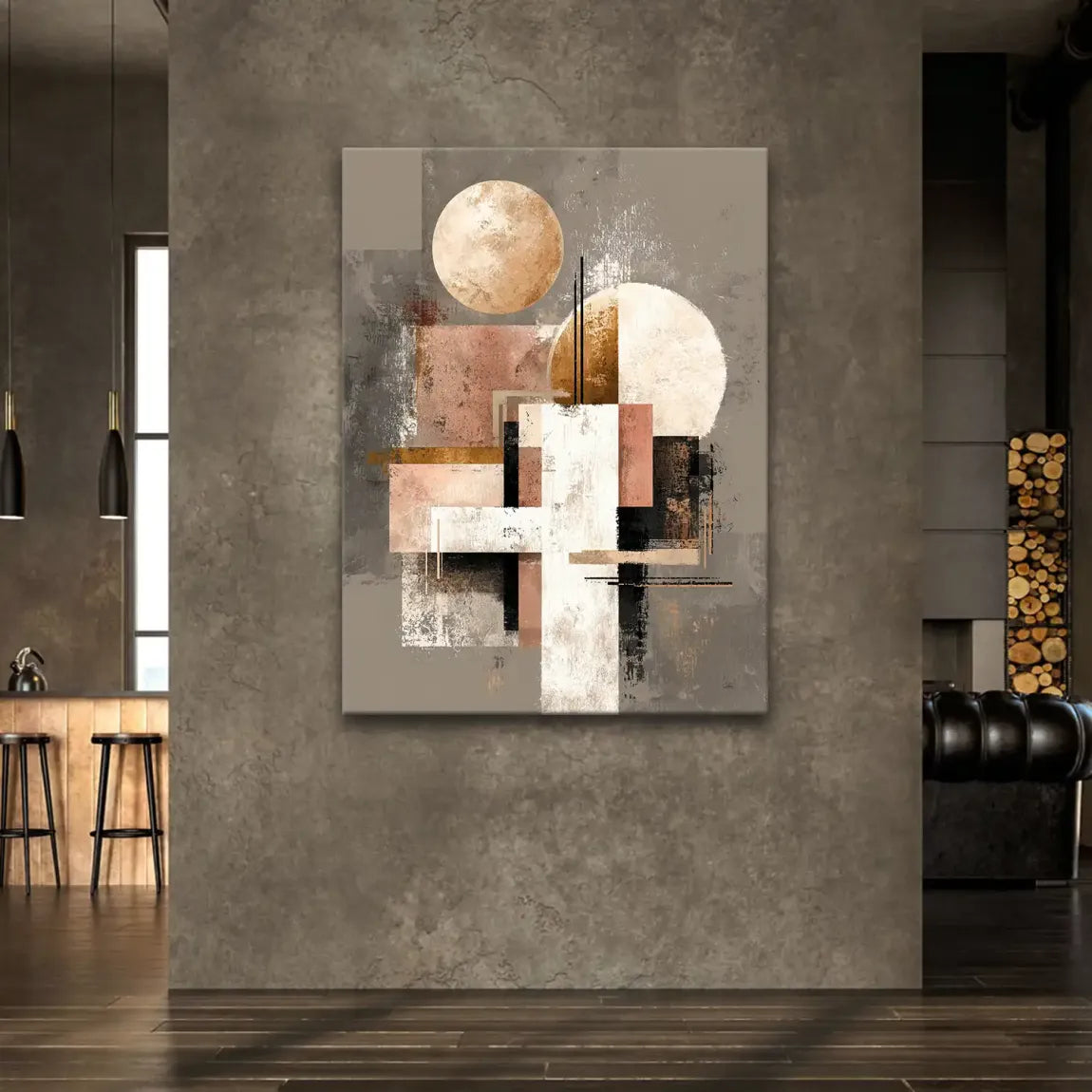 Goldene Geometrie Leinwand Bild