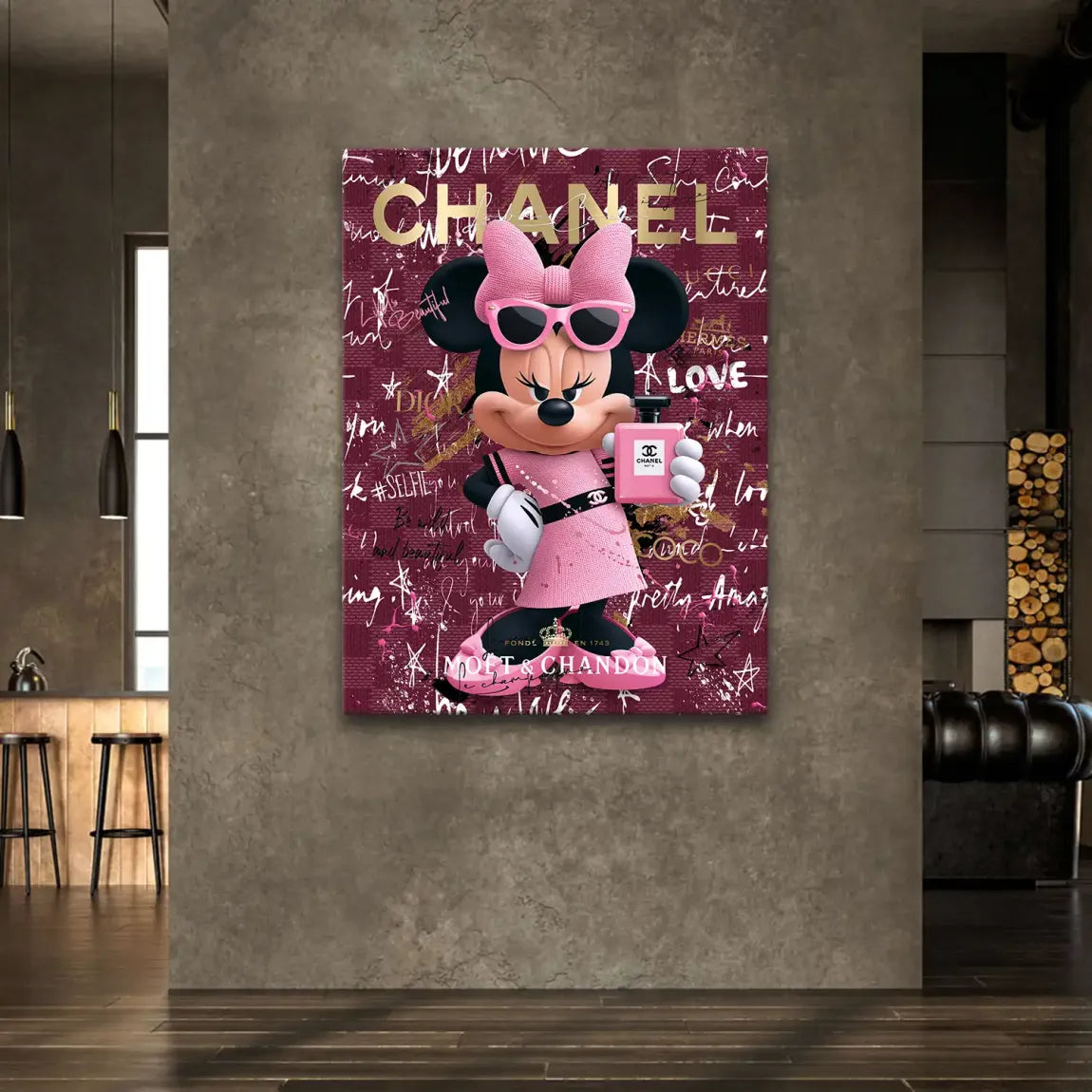 Minnie Maus Glam Chanel Leinwand Bild