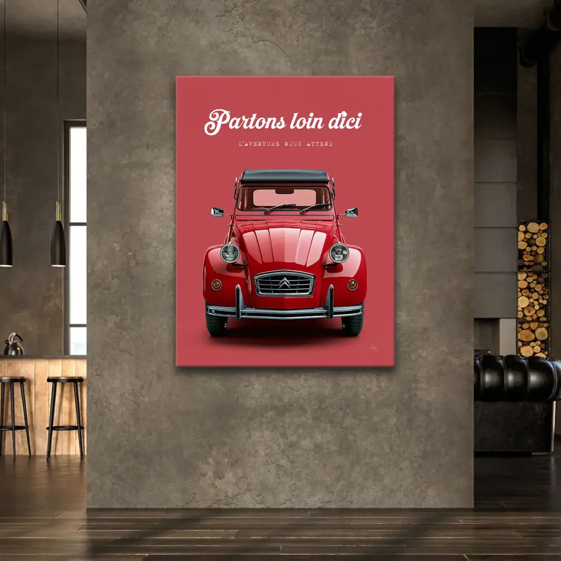 Citroen 2CV Rouge Leinwand Bild