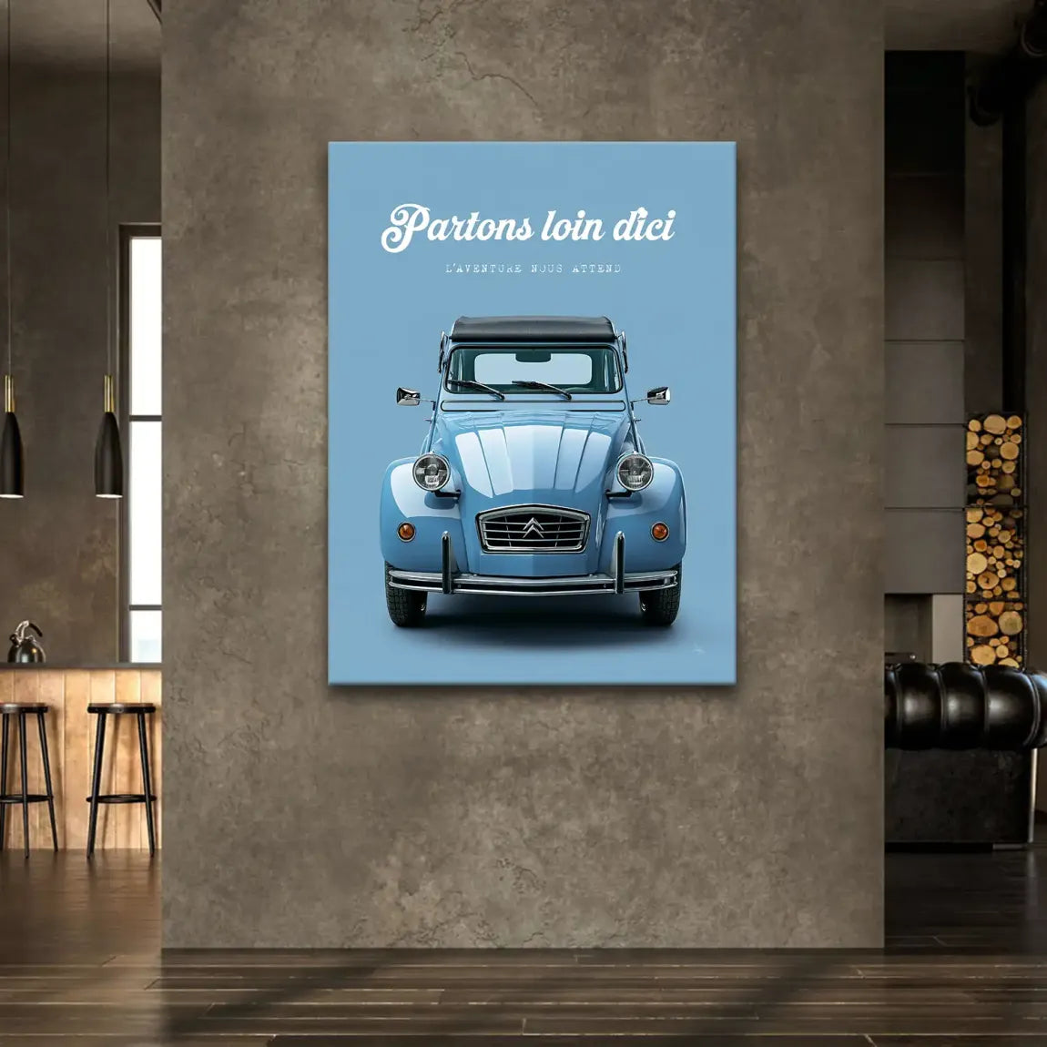 Citroen 2CV Bleu Leinwand Bild