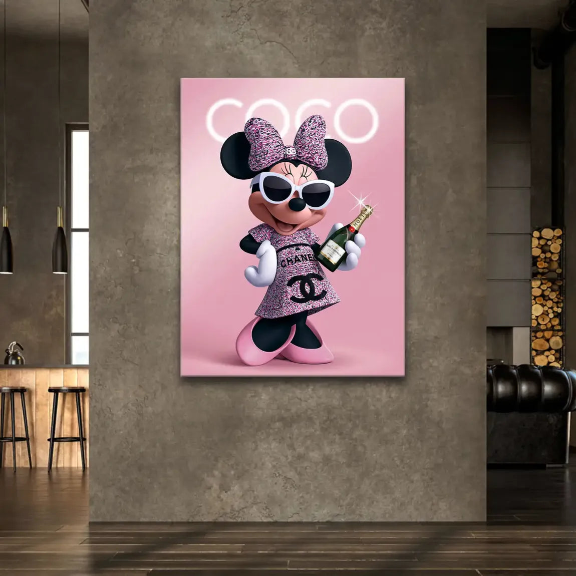 Minnie Maus Moet Leinwand Bild