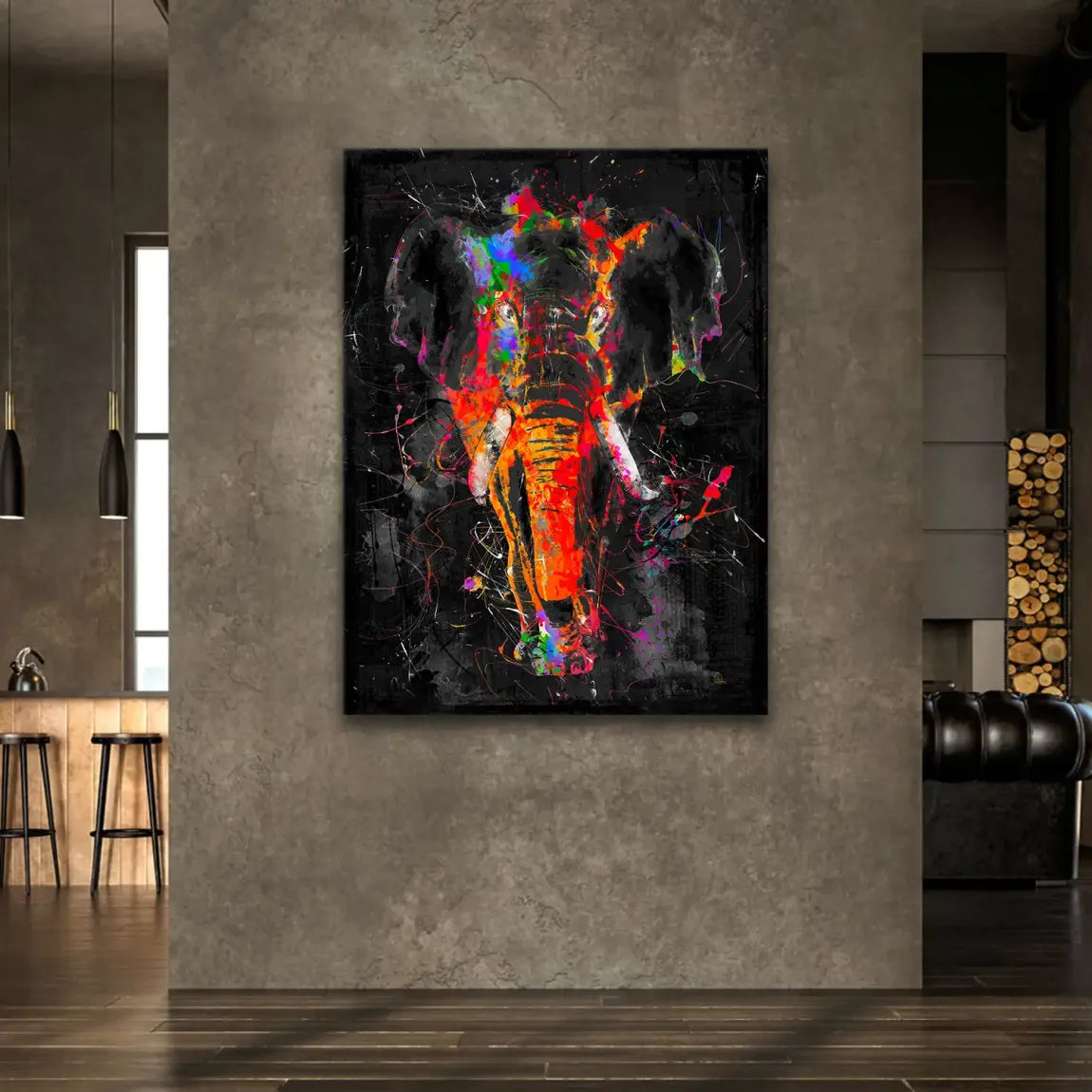 Bunter Elefant Leinwand Bild