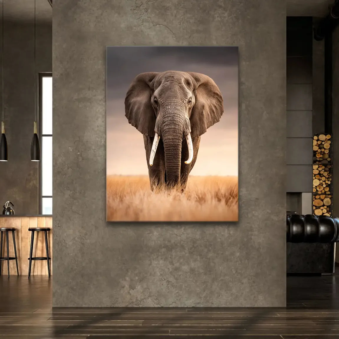 Savanne Elefant Leinwand Bild