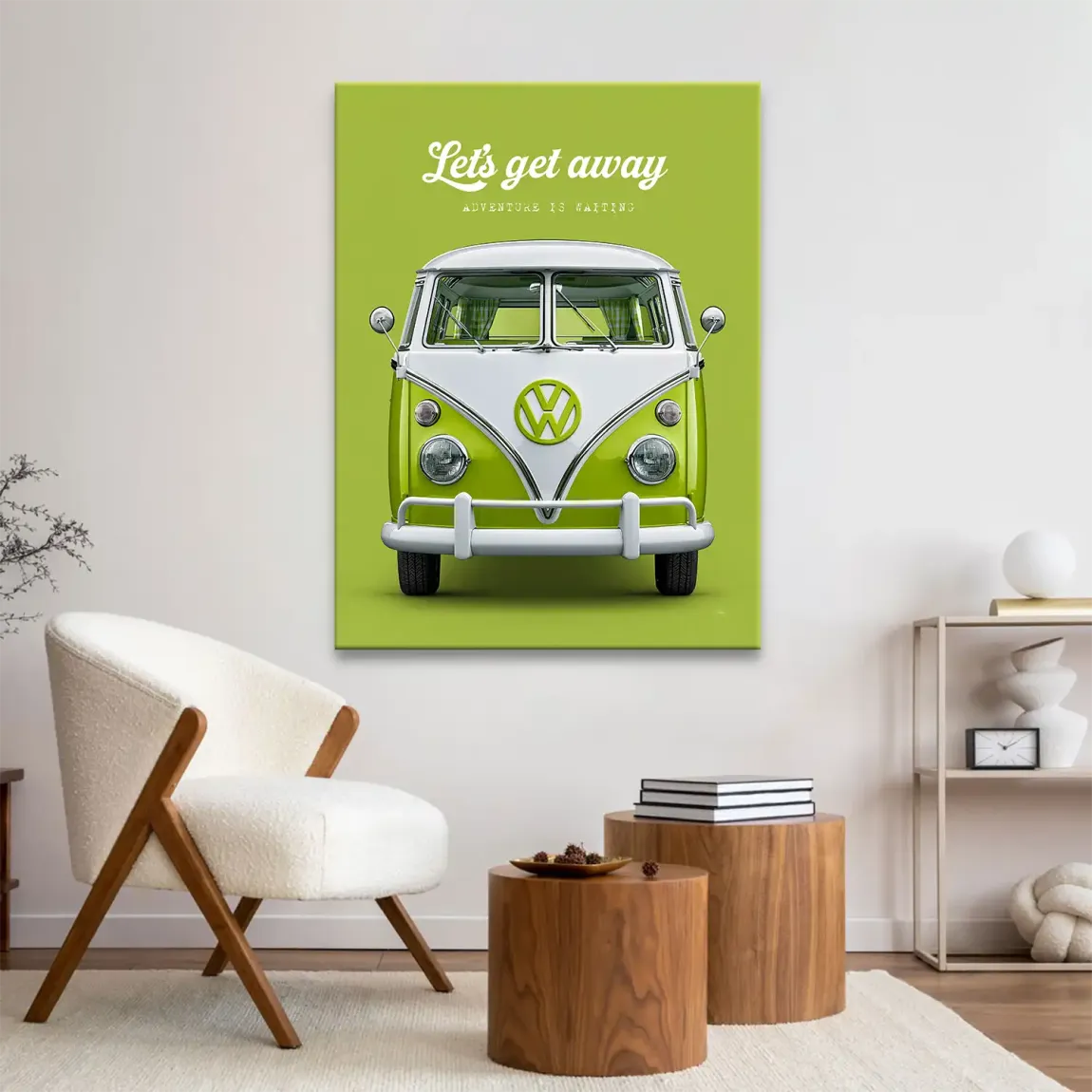 Green VW Bulli Leinwand Bild