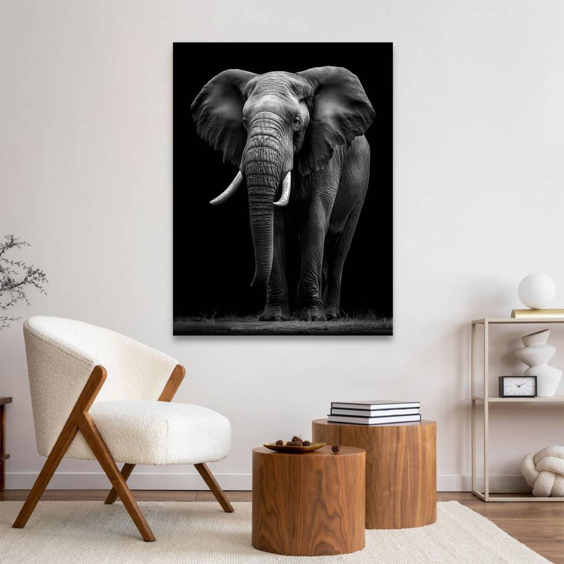 Black Elefant Leinwand Bild