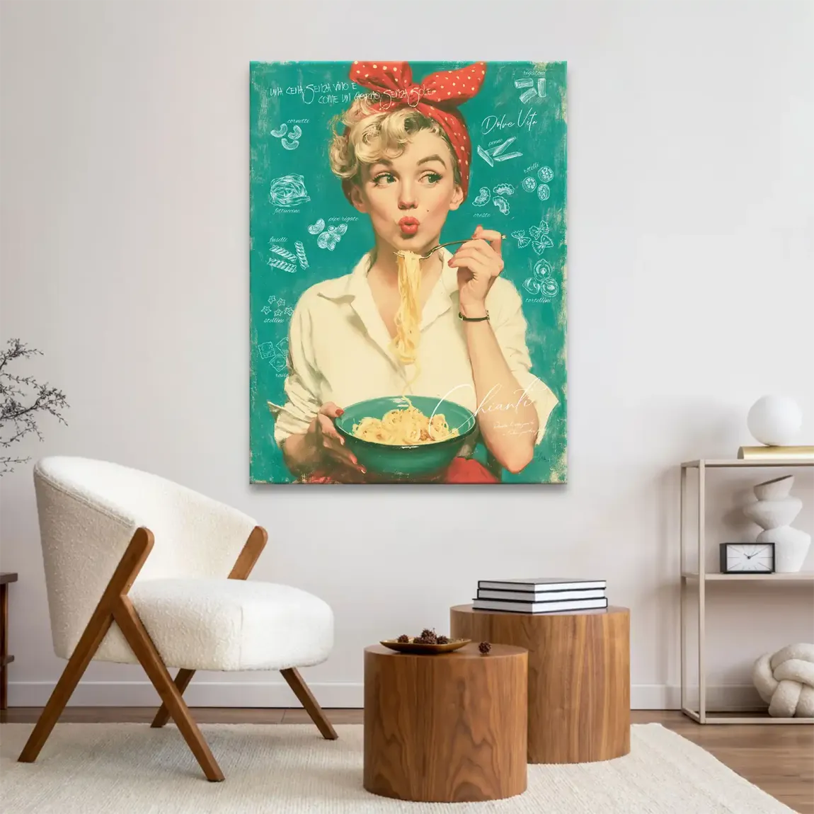 Marilyn Monroe Pasta Leinwand Bild