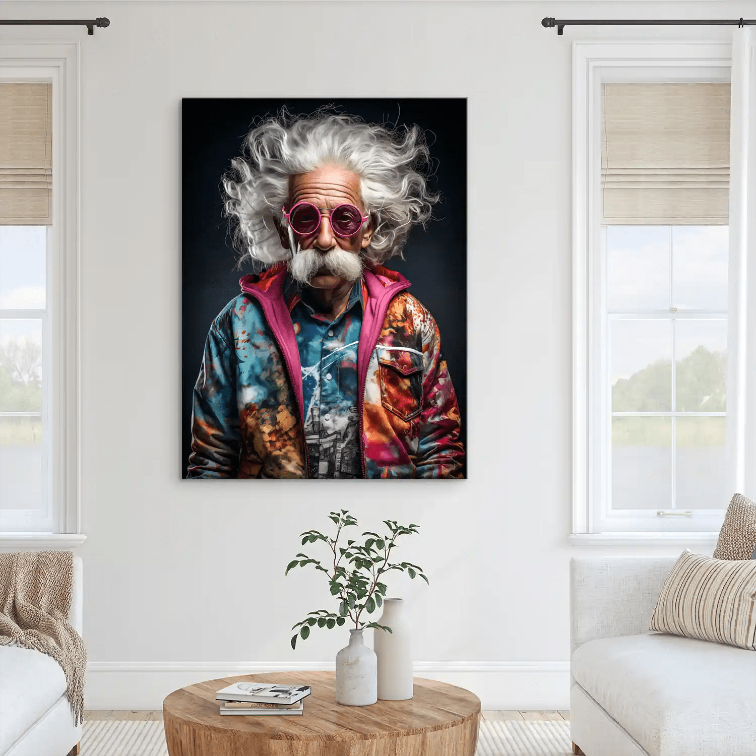 Einstein Hipster Style Leinwand Bild INGALERIE