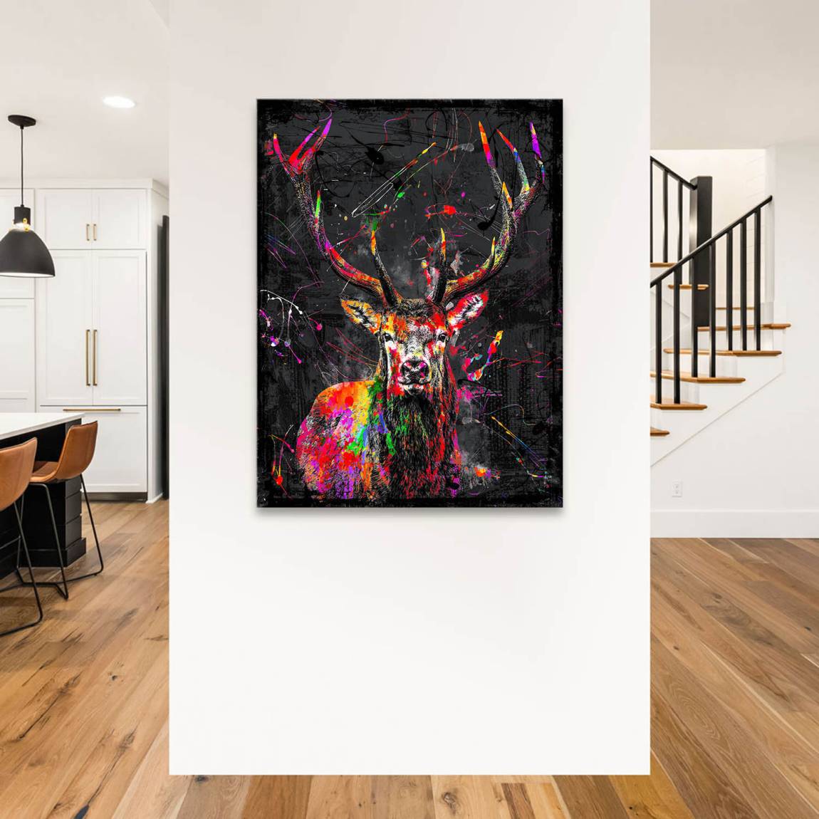 Hirsch Pop Style Leinwand Bild