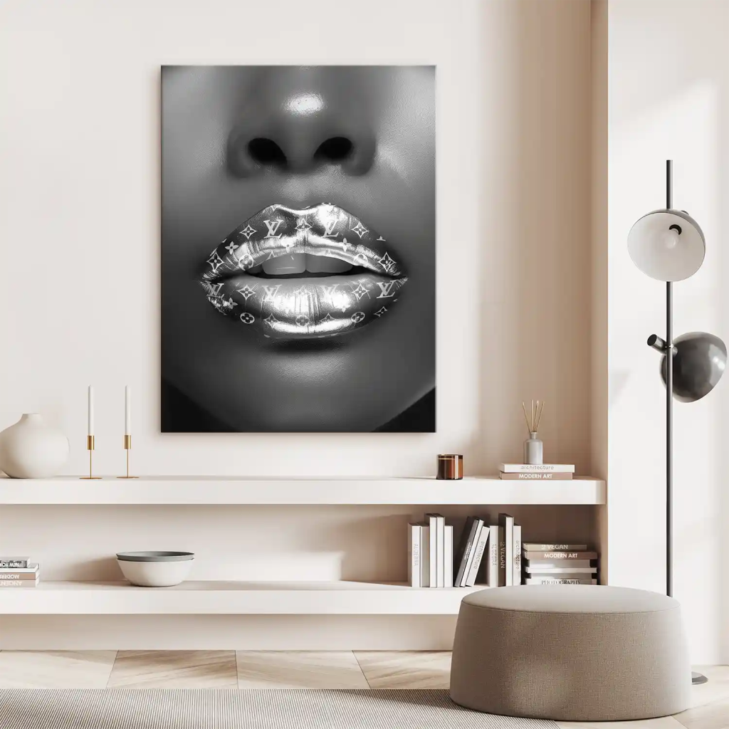 Vuitton Silver Lips Leinwand Bild INGALERIE