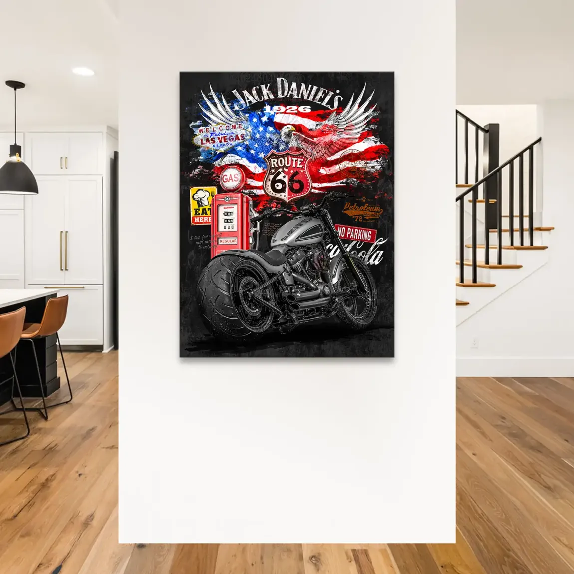 Harley Freedom Pop Art Leinwand Bild