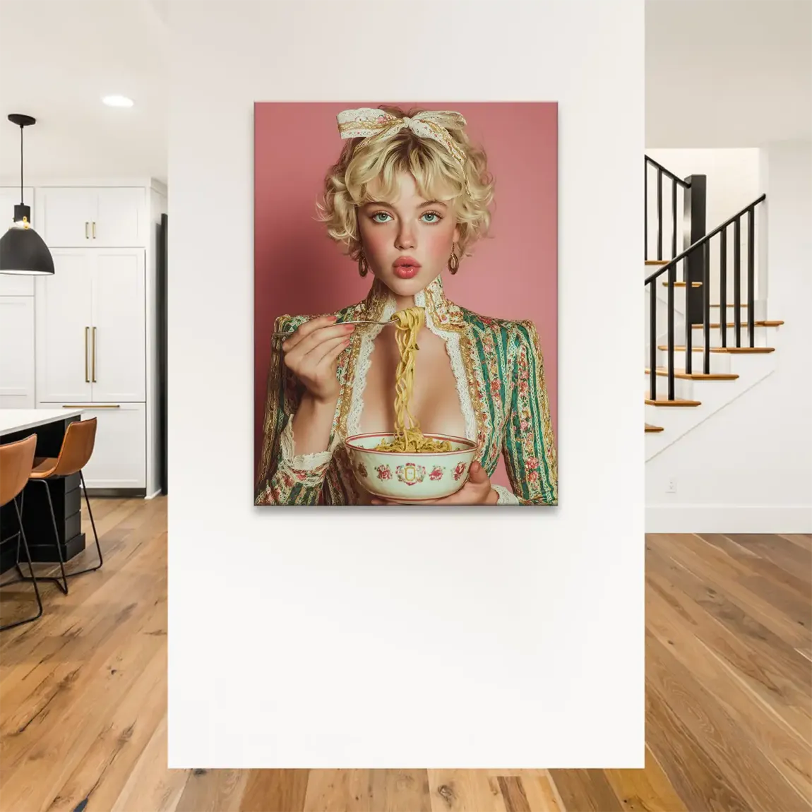 La Dolce Noodle Lady Leinwand Bild
