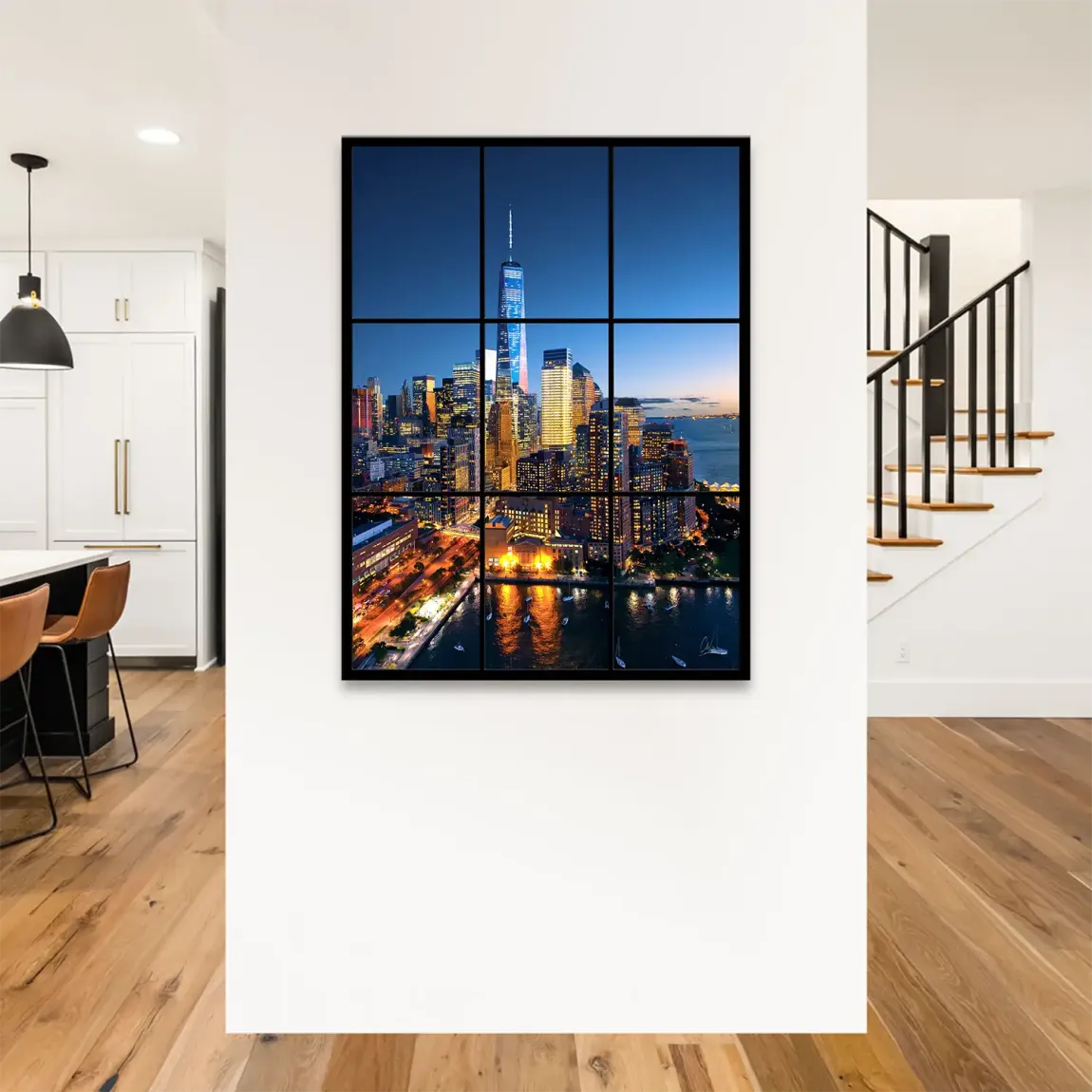 Skyline Lights New York Leinwand Bild