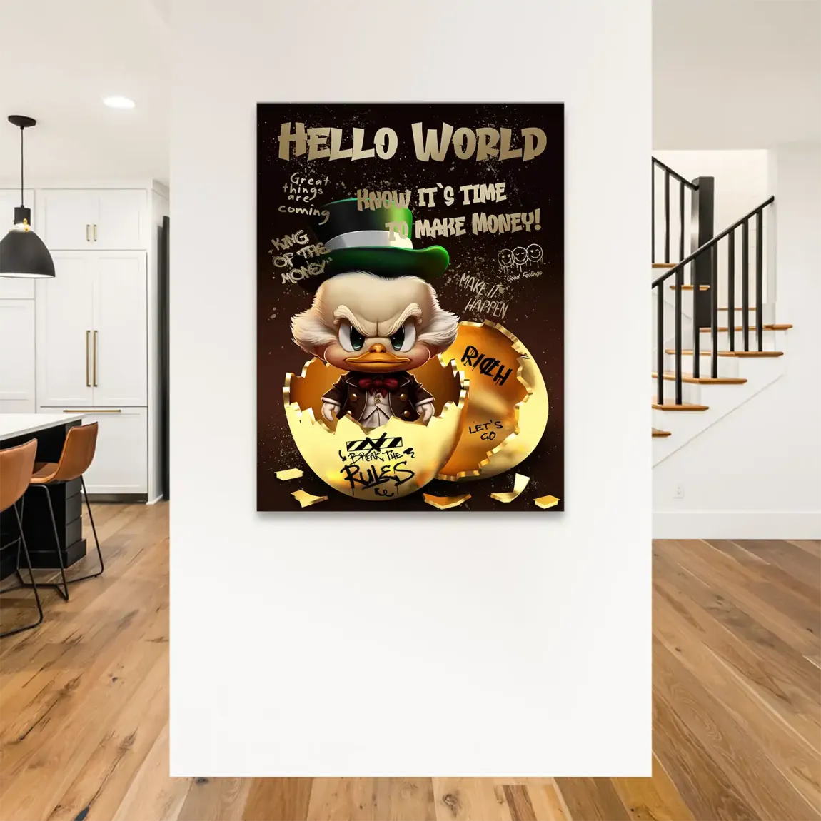 Money Master Dagobert Duck Leinwand Bild