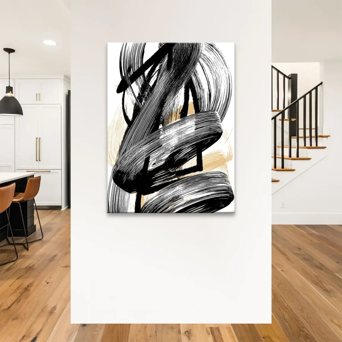 Black Motion Abstrakt Leinwand Bild