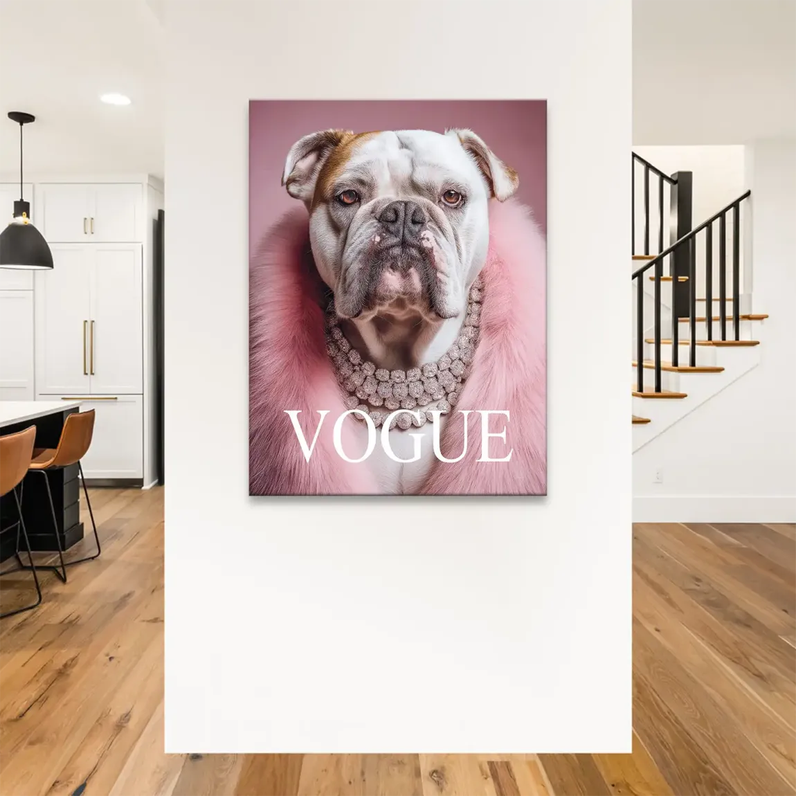 Bulldogge Vogue Leinwand Bild