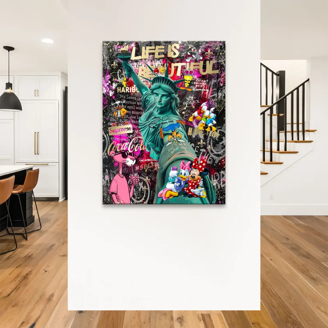 Liberty Selfie Pop Art Leinwand Bild