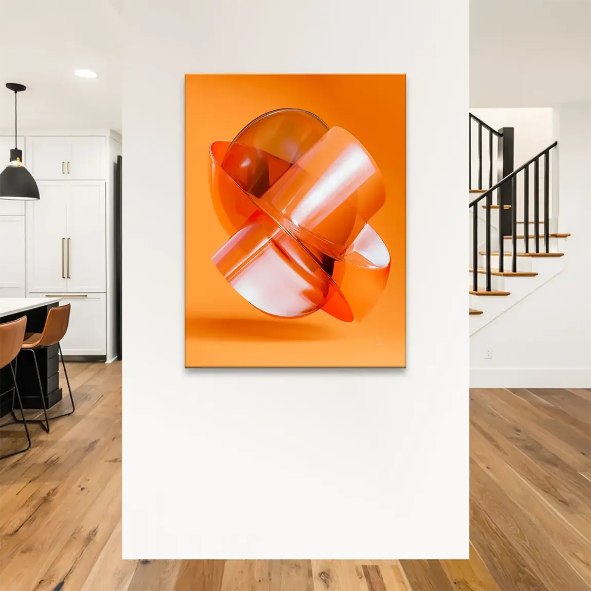 Orange Amber Abstrakt Leinwand Bild