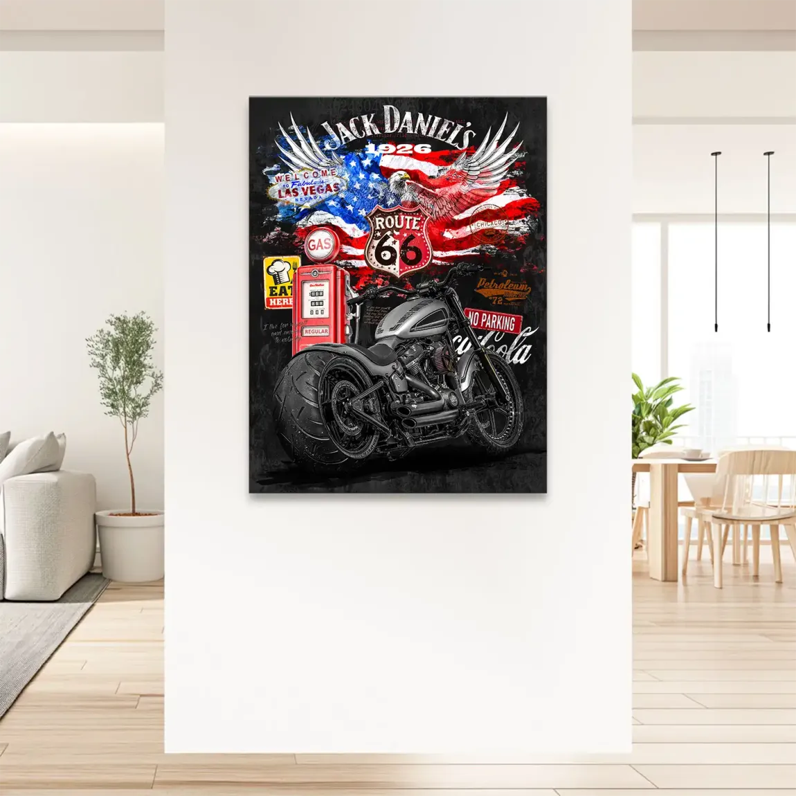 Harley Freedom Pop Art Leinwand Bild