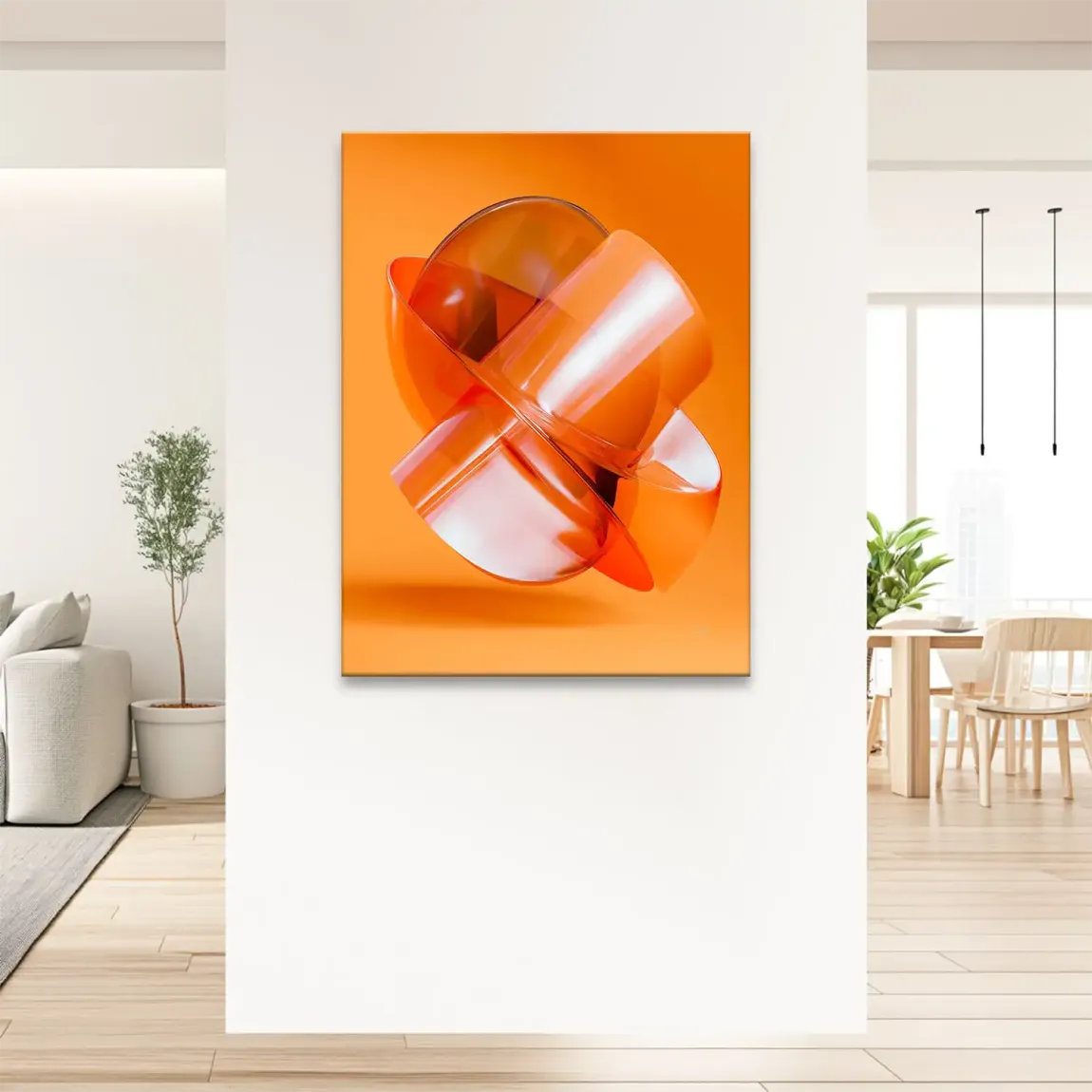 Orange Amber Abstrakt Leinwand Bild