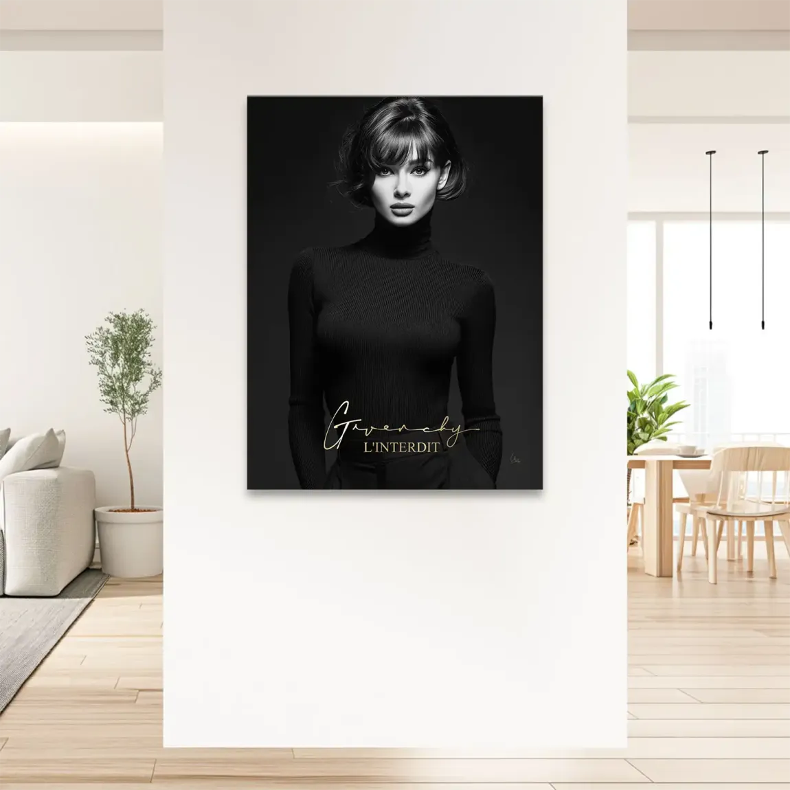 Audrey Givenchy Noir Leinwand Bild