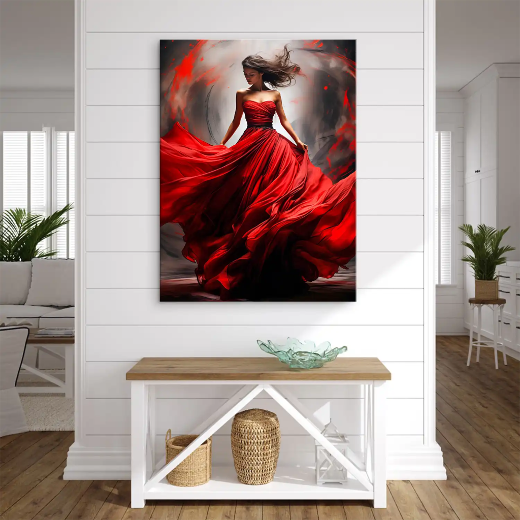 Woman In Red Leinwand Bild INGALERIE