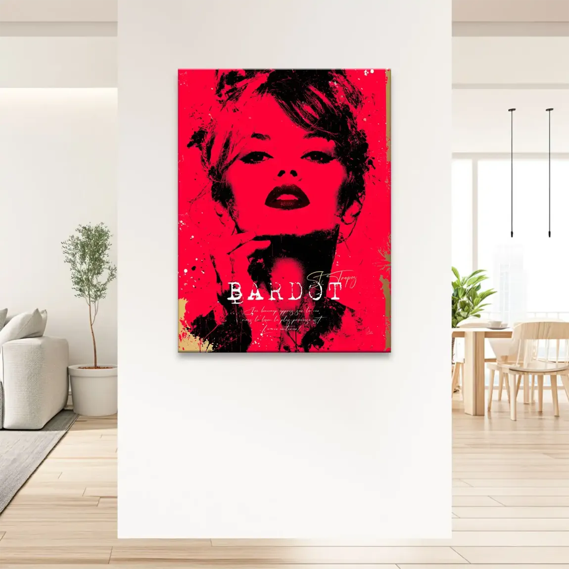 Brigitte Bardot Red Art Leinwand Bild