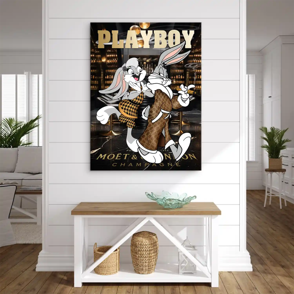 Mr. Bunny Playboy Style Leinwand Bild INGALERIE