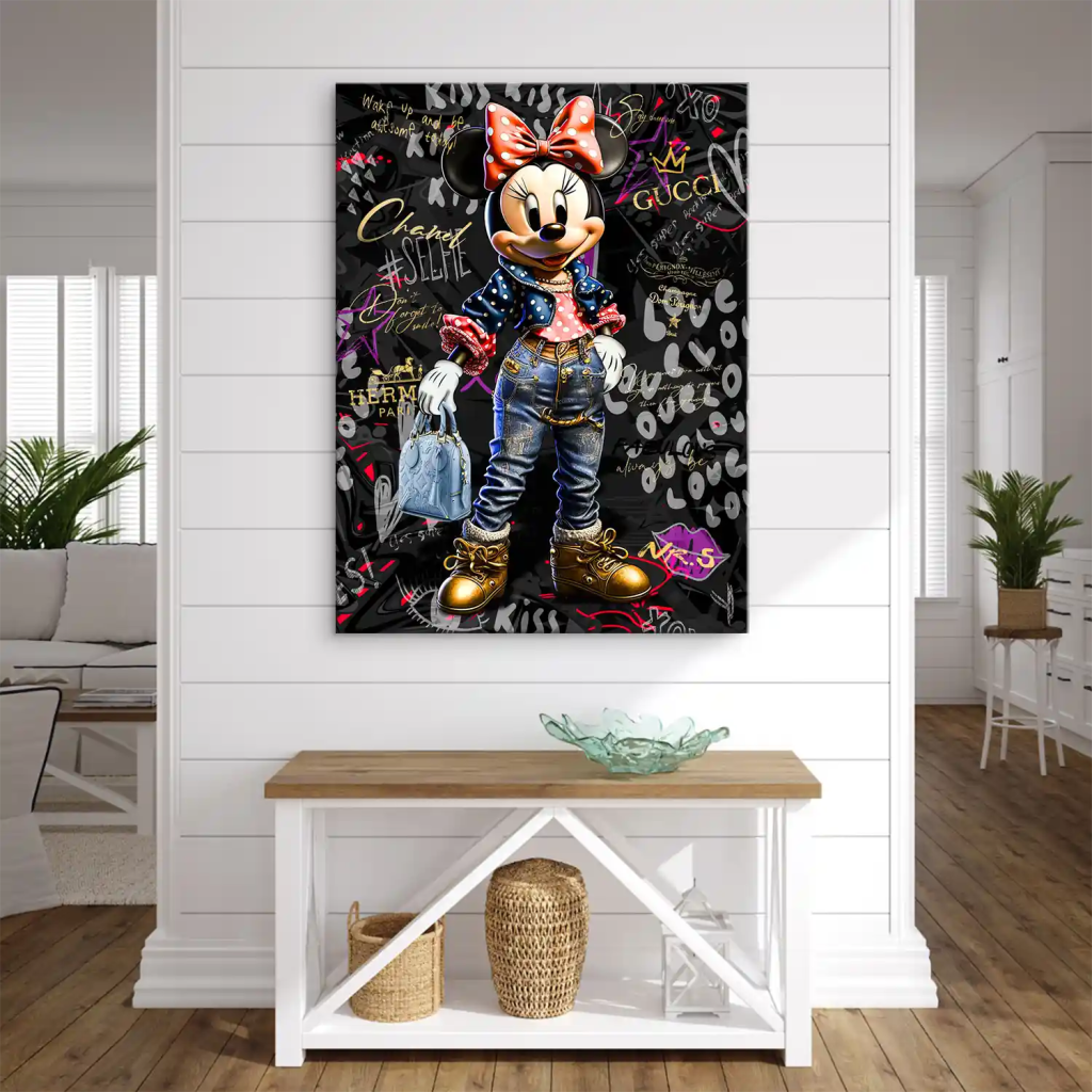 Minnie Maus Street Art Style Style Leinwand Bild INGALERIE