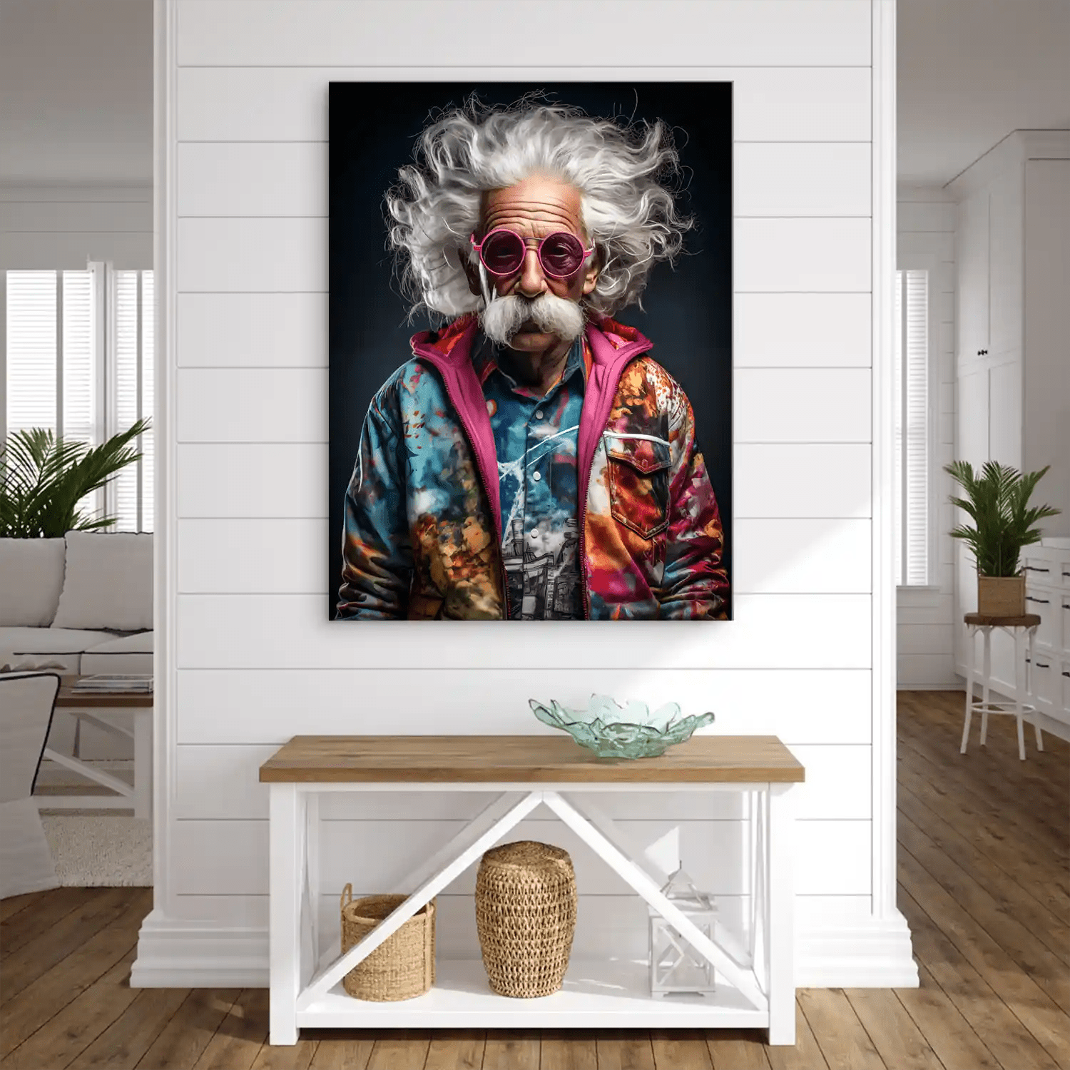 Einstein Hipster Style Leinwand Bild INGALERIE