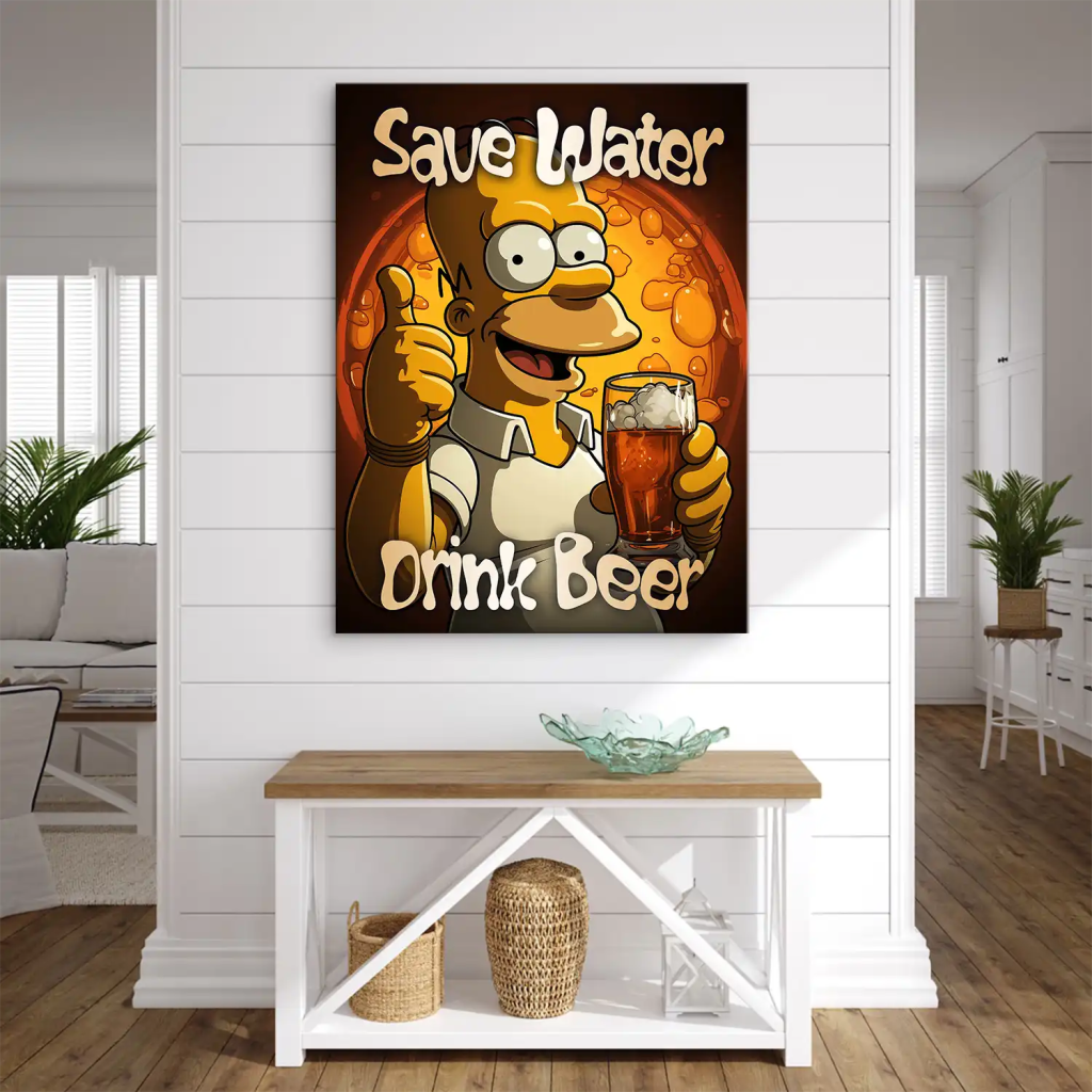 Homer Drink Beer Leinwand Bild INGALERIE