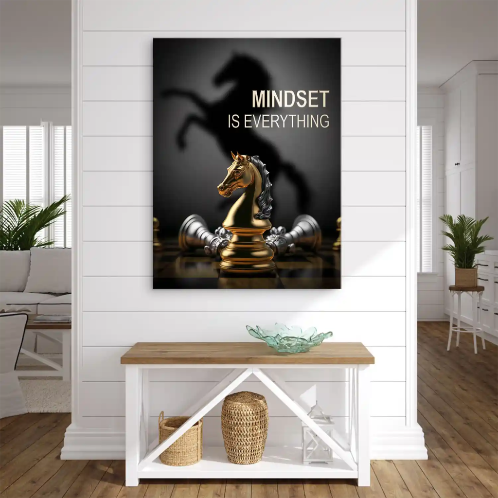 Motivation Schachfigur Springer Leinwand Bild INGALERIE