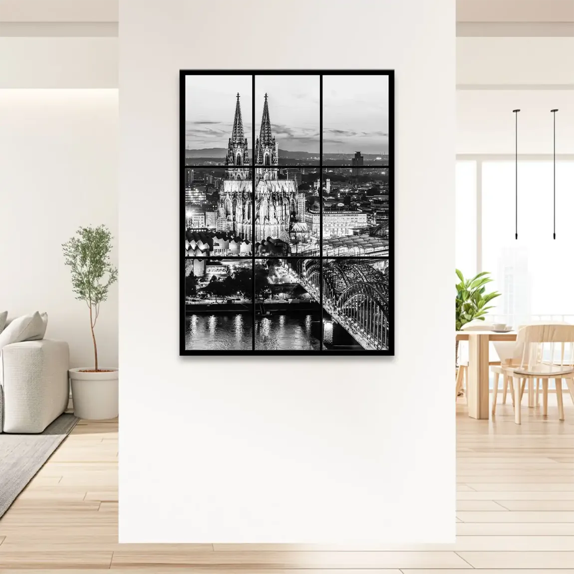 Köln Night Vision Leinwand Bild