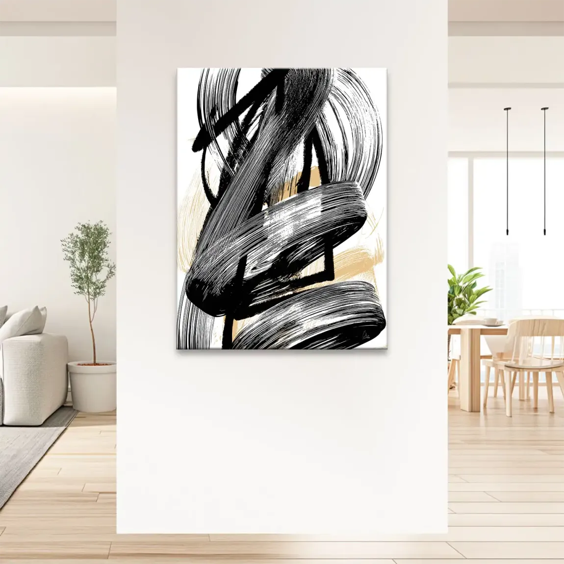 Black Motion Abstrakt Leinwand Bild