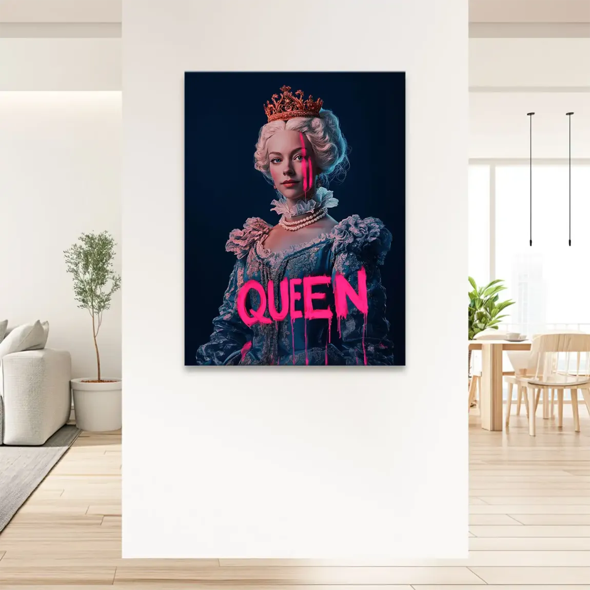 Queen Neon Art Leinwand Bild