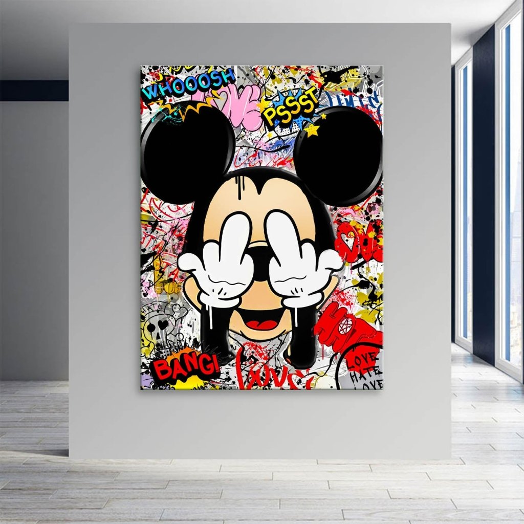 Bad Micky Maus Graffiti Art Leinwand Bild INGALERIE