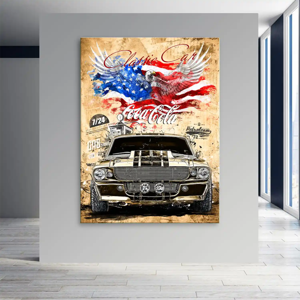 Ford Mustang Pop Art Retro Style Leinwand Bild INGALERIE