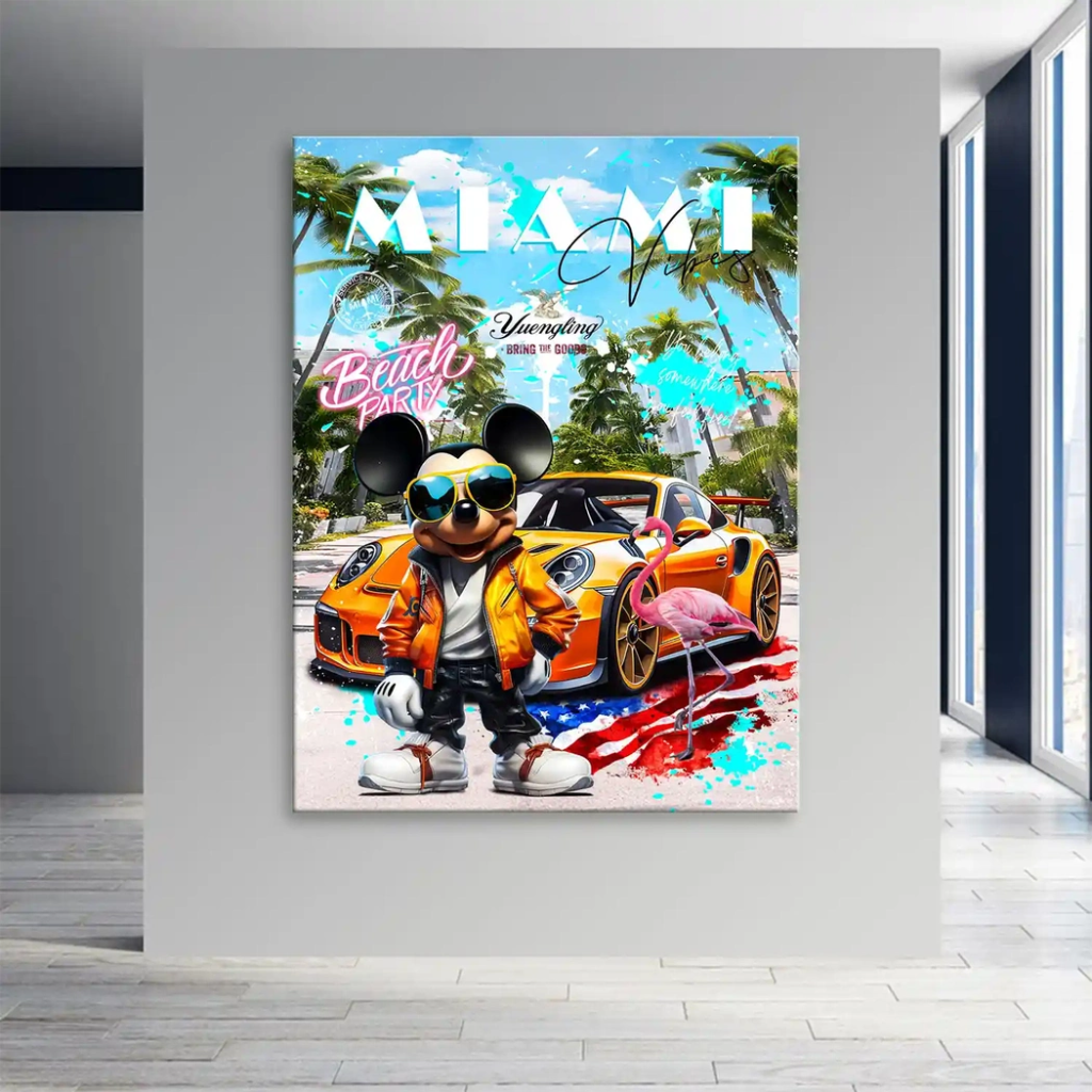 Micky Maus Miami Pop Art Leinwand Bild INGALERIE